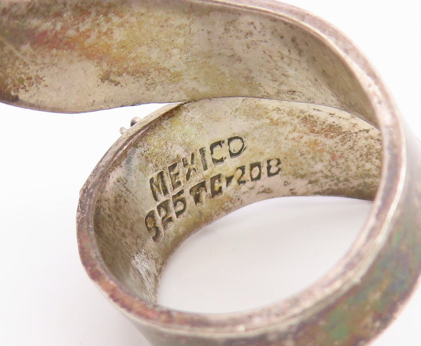 925 Sterling Silver Vintage Ring TAXCO MEXICO Floral Bypass Band  Sz 6  RG35312
