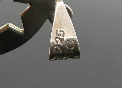 MEXICO 925 Silver  Vintage Crescent Moon Face Cutout Detail Pendant  PT17030