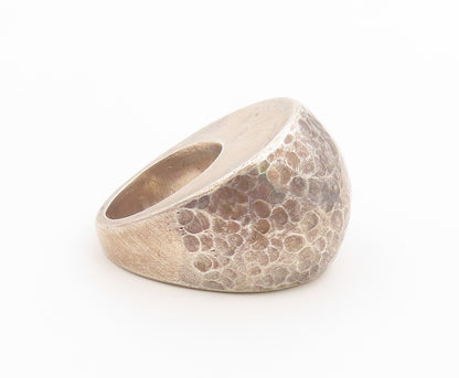 925 Sterling Silver Vintage Ring PAT ARIEAS Solid Hammered Dome  Sz 6  RG36712
