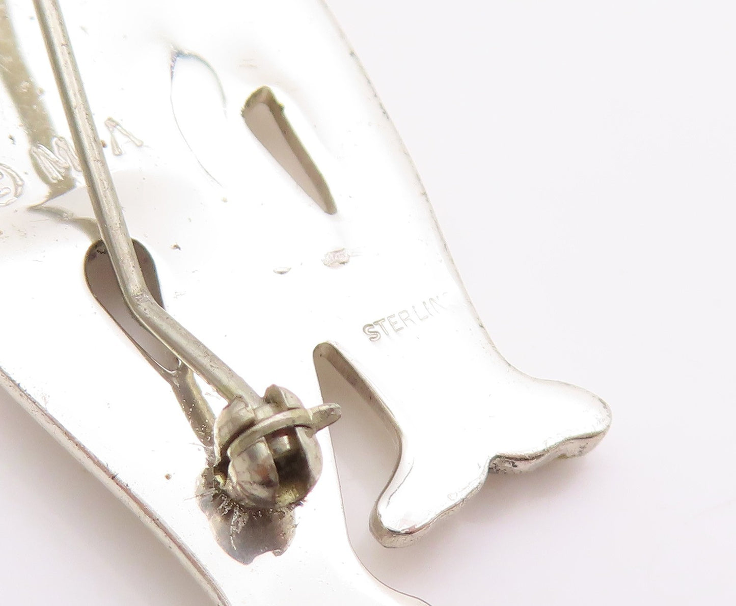 925 Sterling Silver Vintage Brooch MFA Solid Walking Cat Cutout  BP11573
