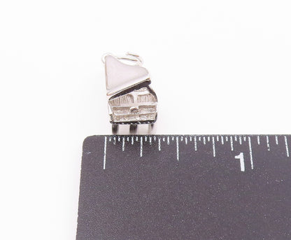 925 Sterling Silver  Vintage Shiny Grand Piano Musician Motif Pendant  PT18819