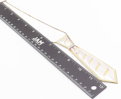 925 Sterling Silver Vintage Necklace Gold Plated Designer Tie Design Cut  NE4433