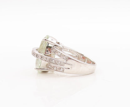 925 Sterling Silver Vintage Ring Oval Cut Gemstone Topaz Band  Sz 7  RG29800