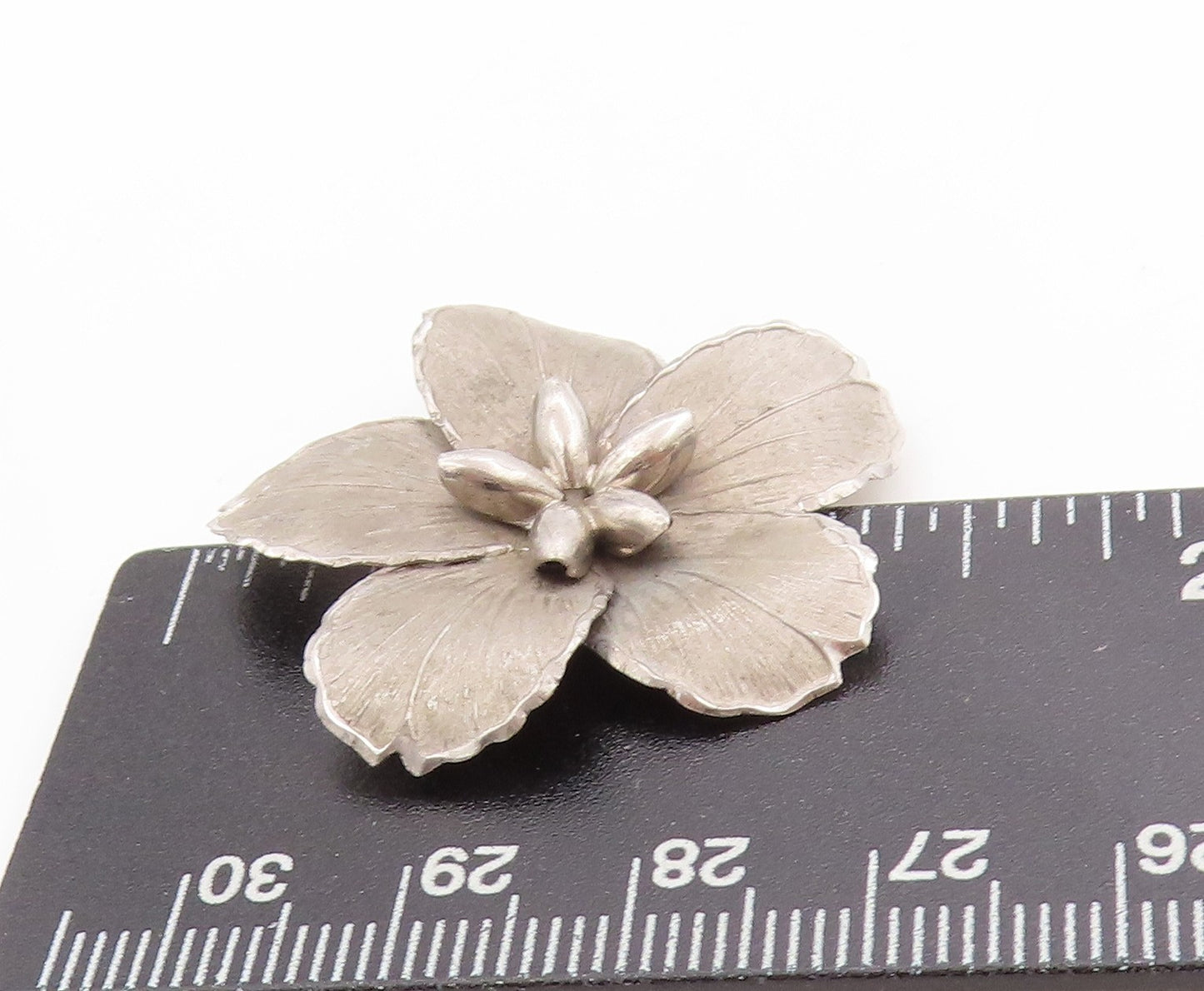 925 Sterling Silver Vintage Brooch BOND BOYD Modernist Floral Petal Pin  BP11861