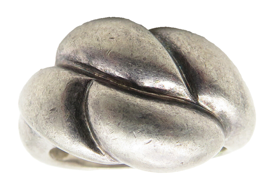 925 Sterling Silver  Vintage Dark Tone Bubble Dome Band Ring Sz 7  RG11531