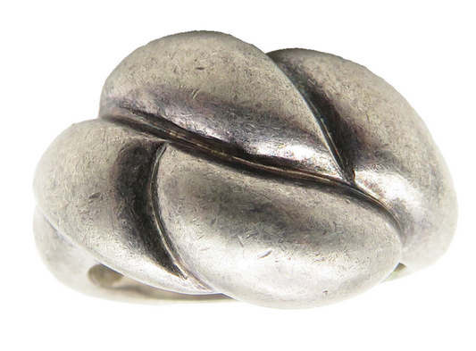 925 Sterling Silver  Vintage Dark Tone Bubble Dome Band Ring Sz 7  RG11531