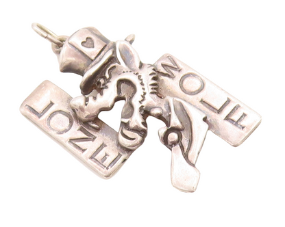 925 Sterling Silver Vintage Pendant Designer Cutout LONE WOLF  PT23745