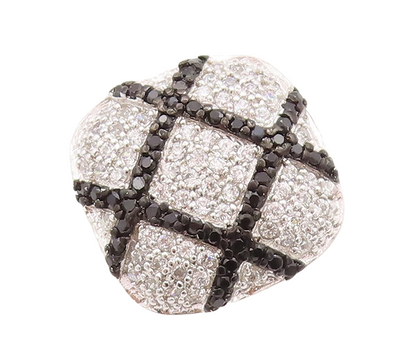 925 Sterling Silver Vintage Ring CZ Inlay Spinel Check Box Inlay  Sz 6  RG29391