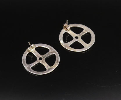 KOYKOE 925 Silver  Vintage Fashionable Open Wheel Motif Drop Earrings  EG12234
