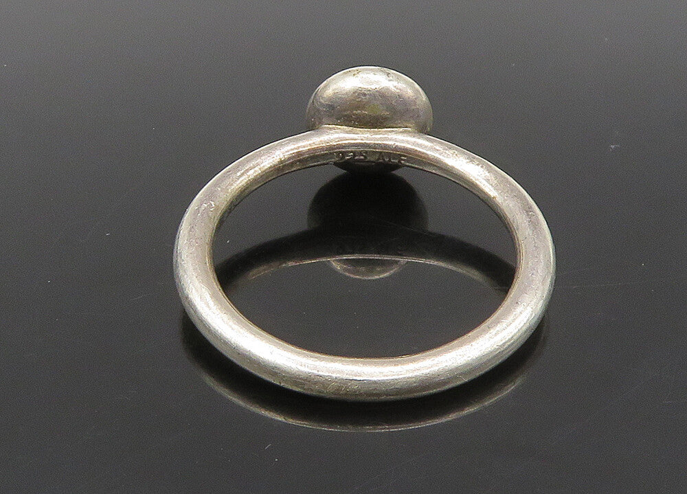 PANDORA 925 Silver   Vintage Cabochon Black Onyx Solitaire Ring Sz 8  RG23041