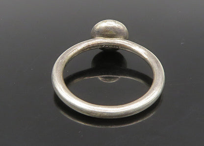 PANDORA 925 Silver   Vintage Cabochon Black Onyx Solitaire Ring Sz 8  RG23041