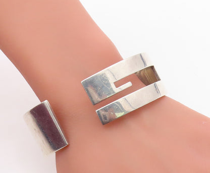 925 Sterling Silver Vintage Bracelet Classic Letter G Cutout Solid Cuff  BT11506