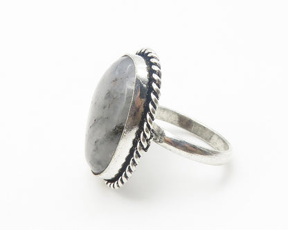 925 Sterling Silver  Rutilated Quartz Twist Shiny Cocktail Ring Sz 8  RG10255