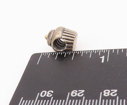 925 Sterling Silver Vintage Pendant PANDORA Mini Carved Cupcake Charm  PT24254