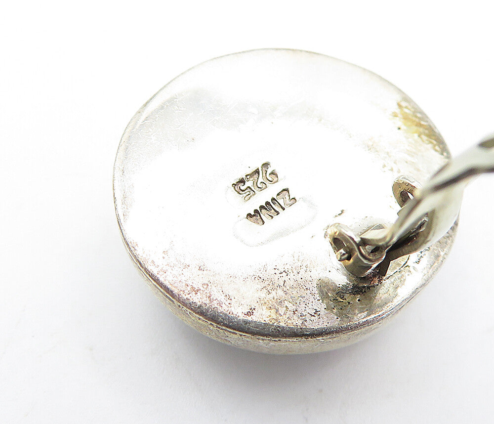 ZINA 925 Sterling Silver  Vintage Black Onyx Dome Non Pierce Earrings  EG2252