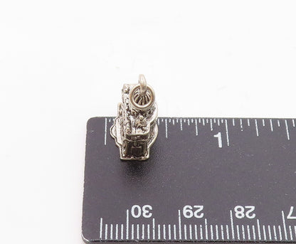 925 Sterling Silver  Vintage Royal Building Motif Charm Pendant  PT21784