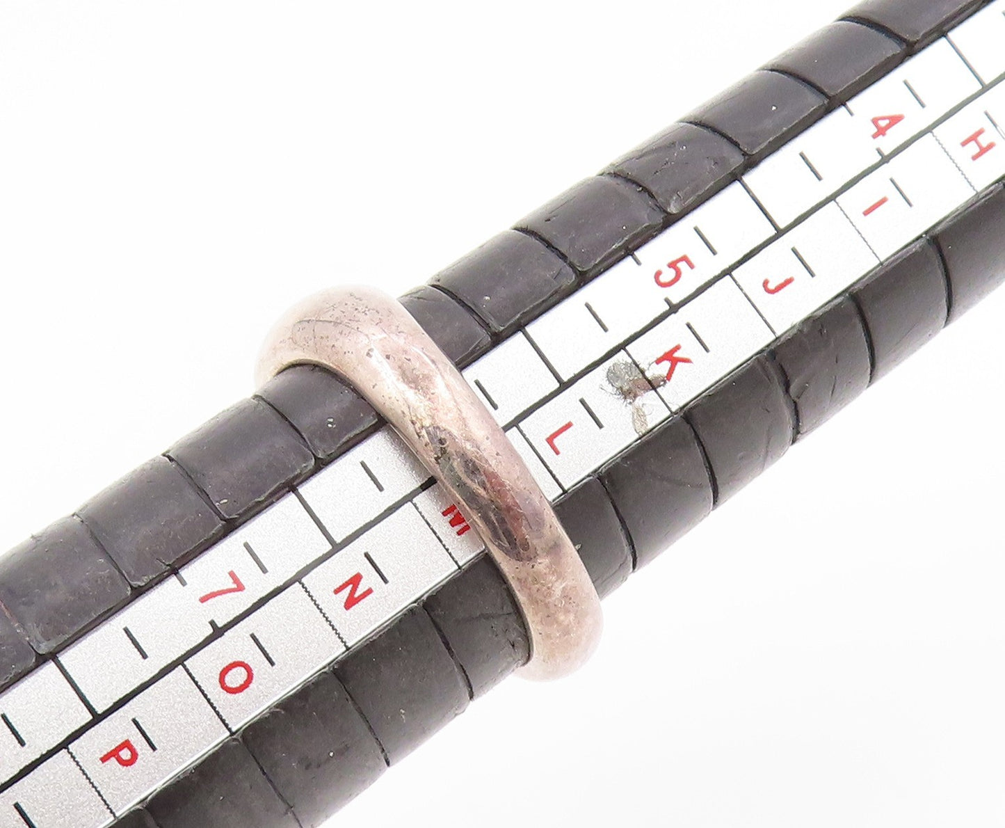 925 Sterling Silver Vintage Ring Pear Cut Garnet Spiky Design Band Sz 6 RG35057