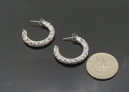 ROSS SIMON 925 Sterling Silver  Vintage Shiny Swirl JHoop Earrings  EG10182