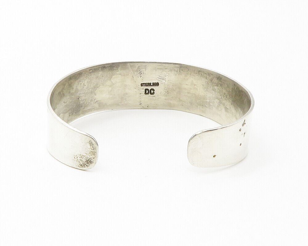 DELBERT CHATTER NAVAJO 925 Sterling Silver Vintage Gemstone Cuff Bracelet BT5620