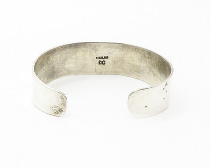 DELBERT CHATTER NAVAJO 925 Sterling Silver Vintage Gemstone Cuff Bracelet BT5620