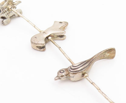 925 Sterling Silver Vintage Necklace NAVAJO ZUNI Animal Fetish Chain  NE4878
