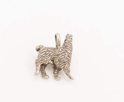 925 Sterling Silver Vintage Pendant 3D Carved Mini Hairy Lamb Charm  PT22478