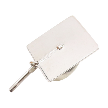 BEAU 925 Sterling Silver  Vintage Shiny Graduation Cap Pendant  PT17348