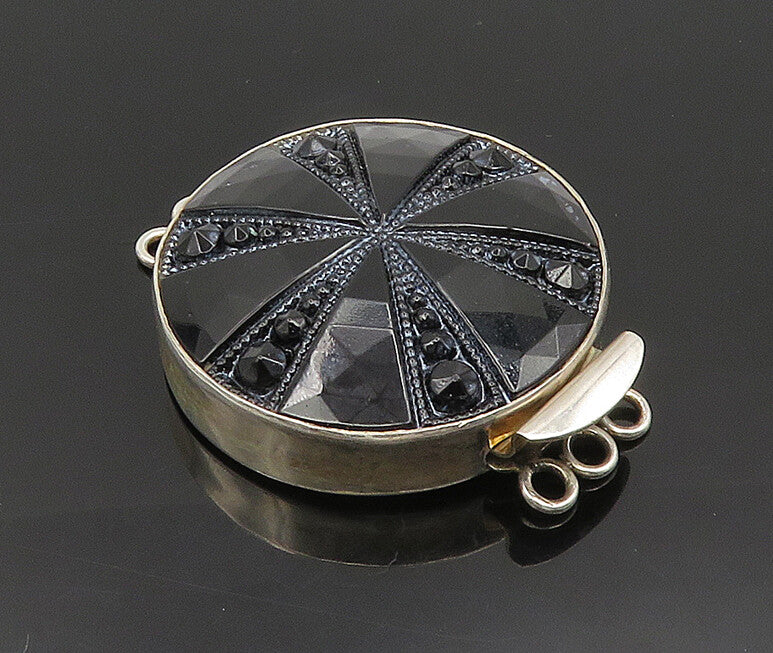 925 Sterling Silver  Vintage Floral Design Round Necklace Clasp  TR2568