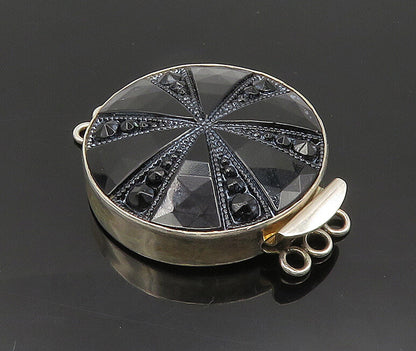 925 Sterling Silver  Vintage Floral Design Round Necklace Clasp  TR2568