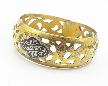 925 Sterling Silver Vintage Bracelet EAST EUROPE Floral Openwork Cuff  BT12090