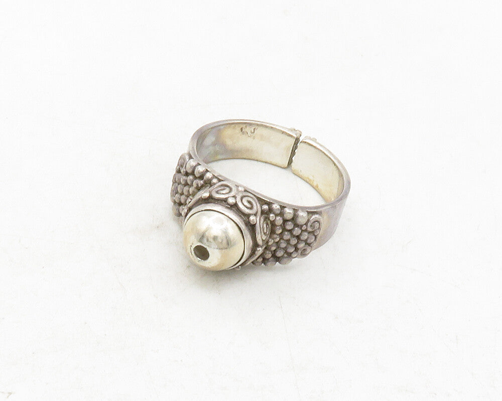 SAJEN 925 Sterling Silver  Vintage Bubble Swirl Detail Band Ring Sz 8  RG12624