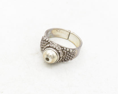 SAJEN 925 Sterling Silver  Vintage Bubble Swirl Detail Band Ring Sz 8  RG12624