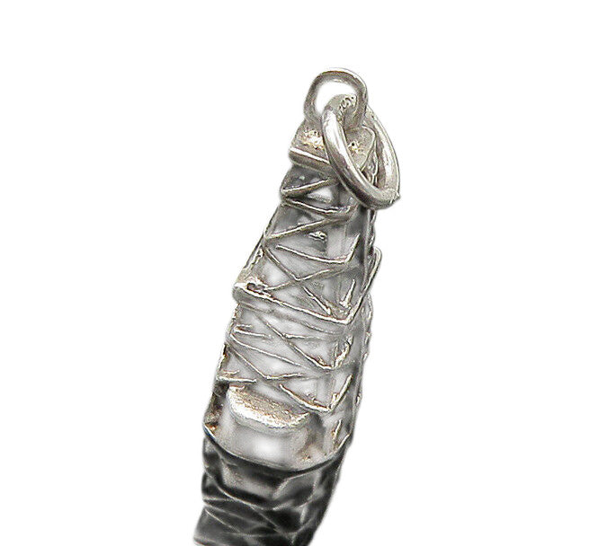 925 Sterling Silver  Vintage Petite Shiny Tower Motif Pendant  PT18604