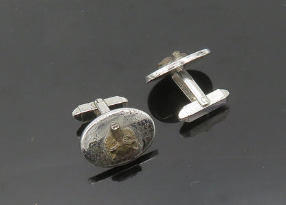 FOSTER 925 Sterling Silver  Vintage Antique Fox's Face Shiny Cufflinks  TR2796