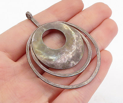 SILPADA 925 Silver  Vintage Oxidized Hammered Open Circles Pendant  PT4195