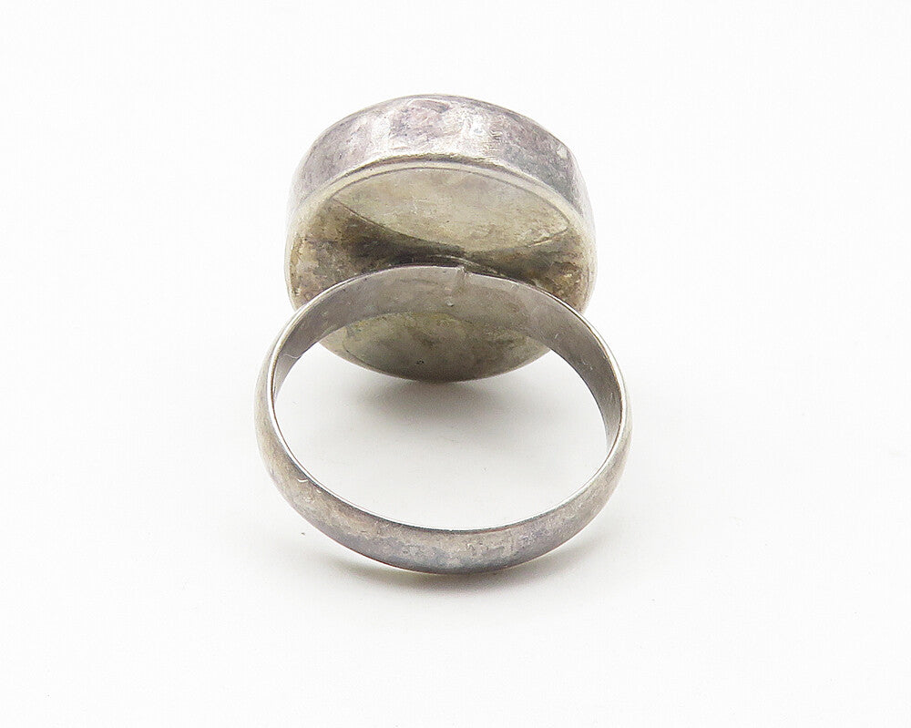 925 Sterling Silver  Vintage Cabochon Cut Topaz Cocktail Ring Sz 6  RG10743