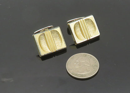 NORWAY 925 Silver  Vintage Shiny Textured Detail Square Cufflinks  TR2825