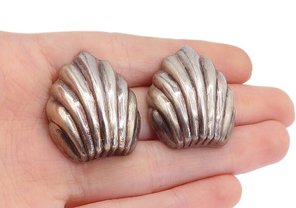 925 Sterling Silver  Vintage Dark Tone Hollow Fluted Drop Earrings  EG2611