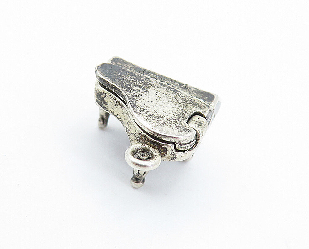 925 Sterling Silver  Vintage Dark Tone Grand Piano Pendant (OPENS)  PT3834