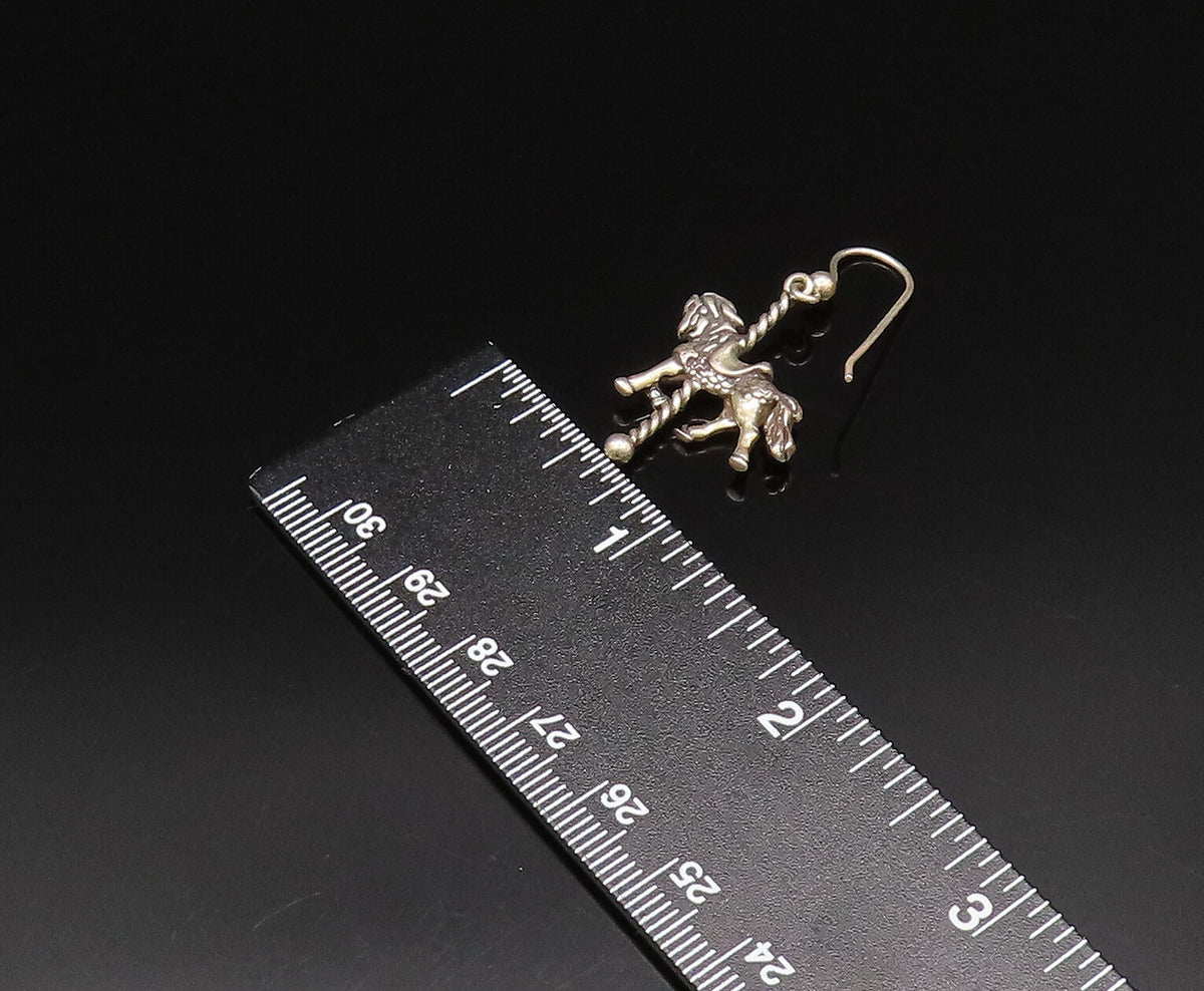 925 Sterling Silver  Vintage Carousel Horse Dangle Earrings  EG12052