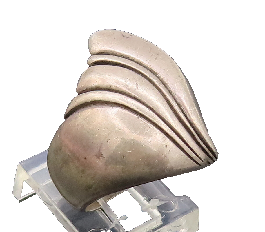 925 Silver Vintage Ring KABANA Minimalist Solid Swirly Etched Lines Sz 7 RG27555