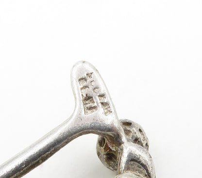 MEXICO 925 Sterling Silver  Vintage Shiny Golf Clubs & Ball Brooch Pin  BP6184