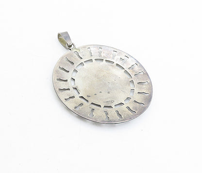 GAUTE 925 Sterling Silver  Vintage Two Tone Traditional Design Pendant  PT3733
