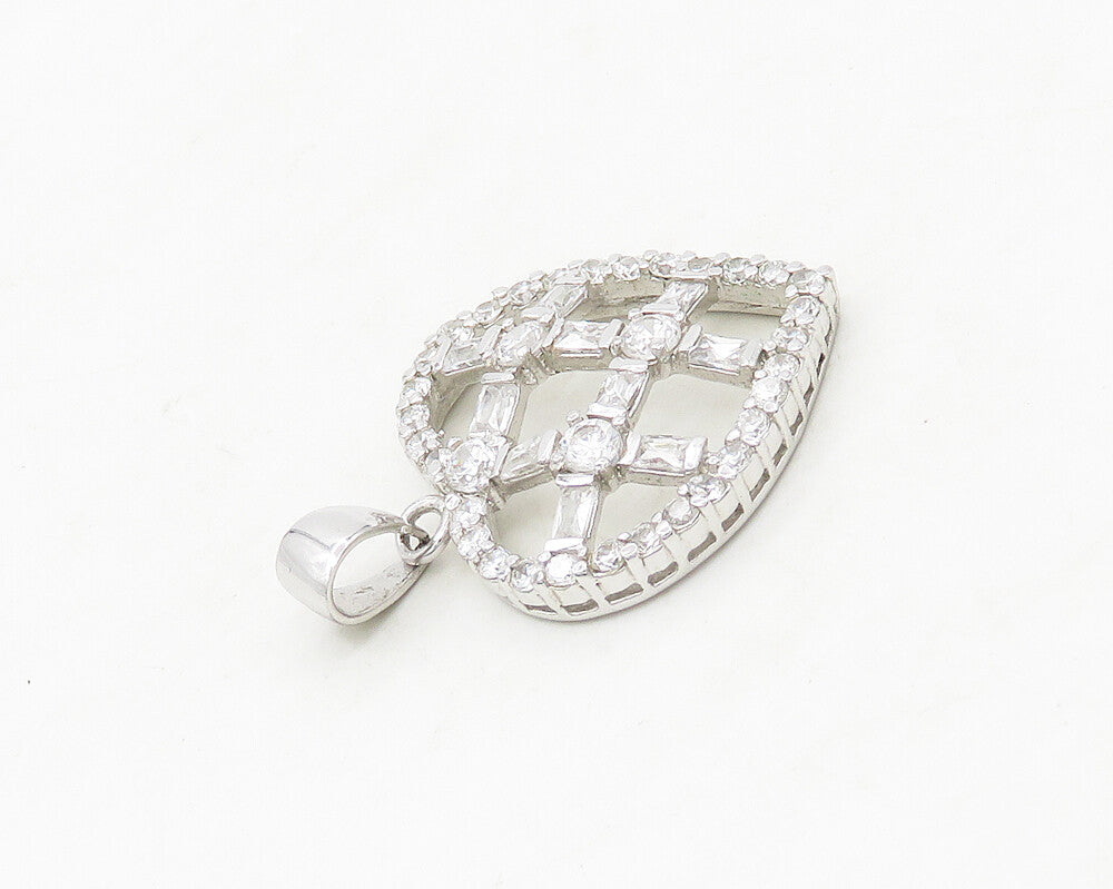 925 Sterling Silver  Sparkling Cubic Zirconia Love Heart Pendant  PT14065
