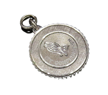 925 Sterling Silver Vintage My Confirmation Prayer Hands Medal Pendant PT21496