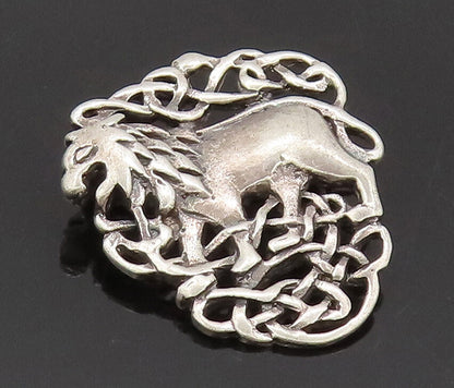 925 Sterling Silver  Vintage Antique Lion Royal Crest Brooch Pin  BP10438