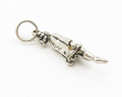 925 Sterling Silver  Vintage Shiny Petite Dancing Woman Drop Pendant  PT8744