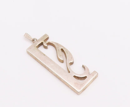925 Sterling Silver Vintage Pendant Modernist Designer Swirly Cutout  PT23379