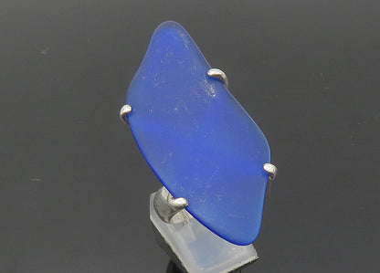 CHARLES ALBERT 925 Silver  Vintage Recycled Glass Cocktail Ring Sz 7  RG20363