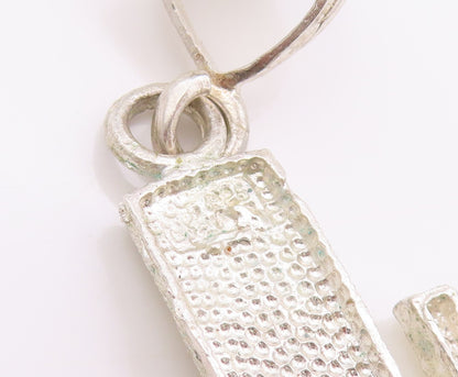 925 Sterling Silver Vintage Pendant Solid Large Carved Religious Cross  PT24390